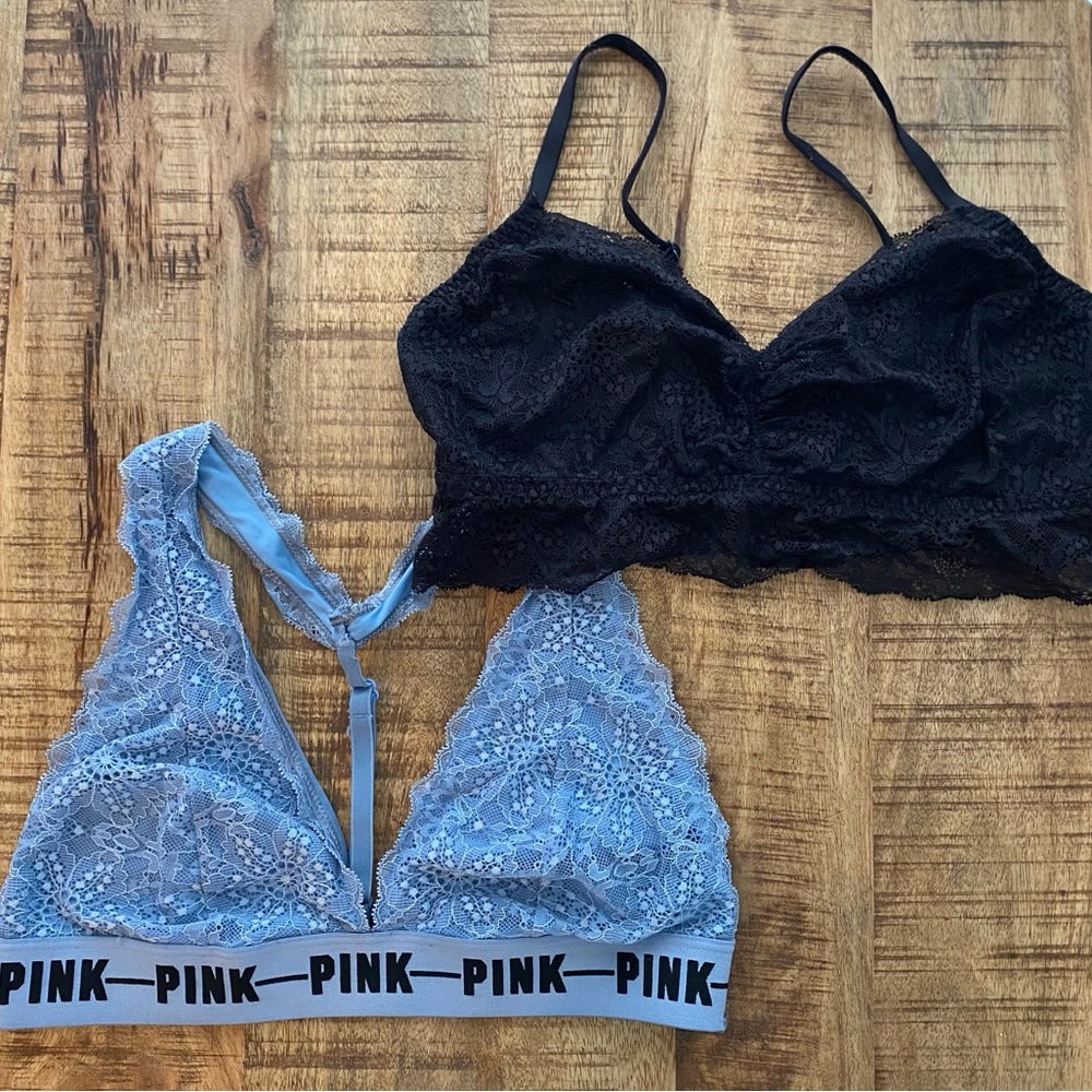 PINK lace bralettes
